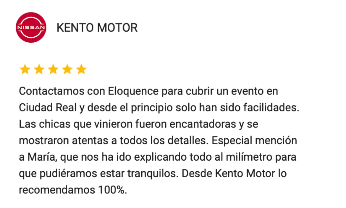 Reseña de cliente de Eloquence 3